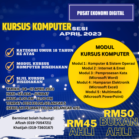 Kursus Komputer April 2023-2